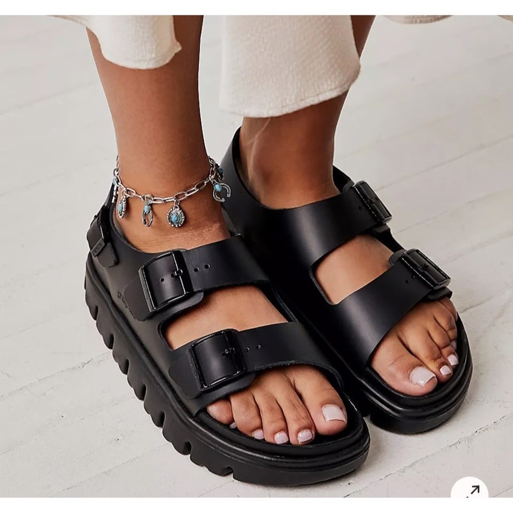 NEW Birkenstock Milano Papillio Chunky in Black Leather